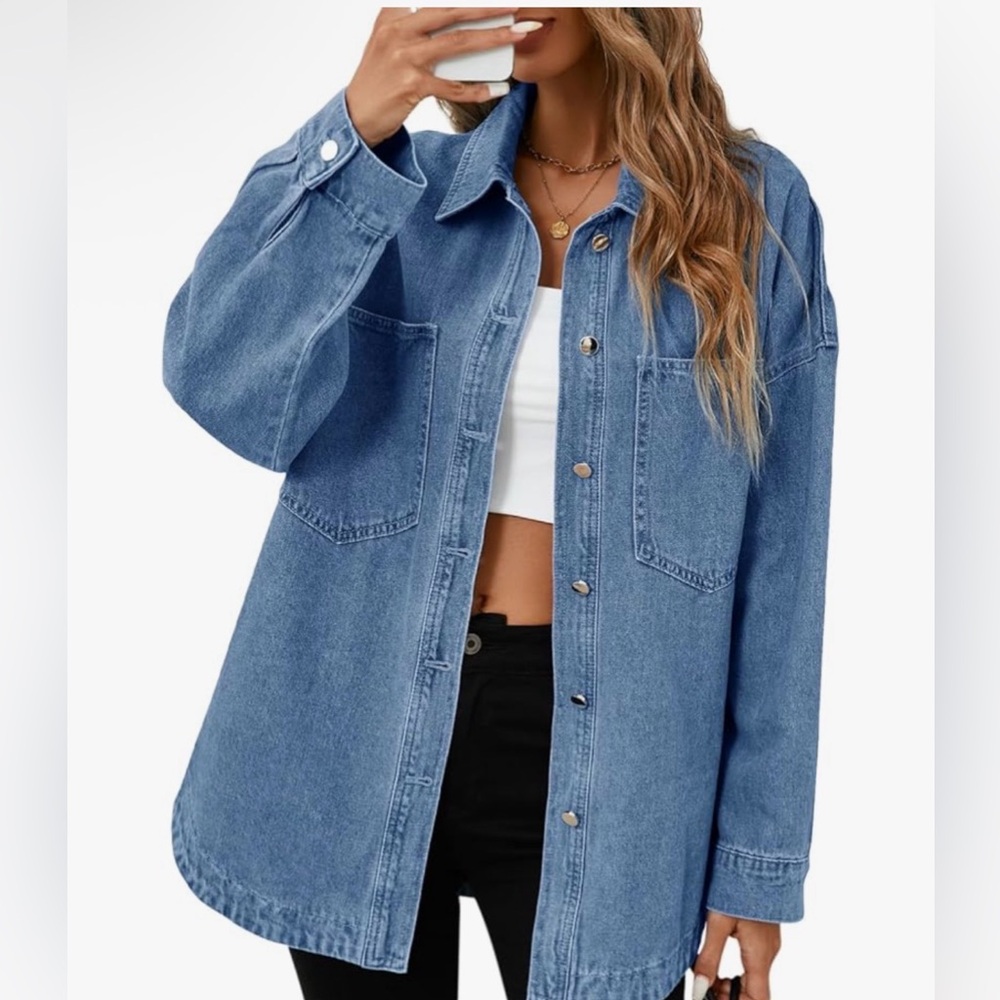 Blue Denim Button-Up Shirt NWT